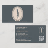 Marine Beige Veer Auteur Vertaal Mobiele Notaris Visitekaartje (Voorkant / Achterkant)