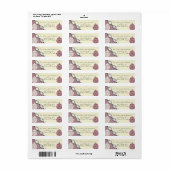 Marine & Bessie Bessie Elegante Damast Pauw Huweli Etiket (Full Sheet)