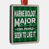 Marine Biology College Major Green Plaid Metalen Ornament (Rechts)