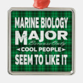 Marine Biology College Major Green Plaid Metalen Ornament (Voorkant)