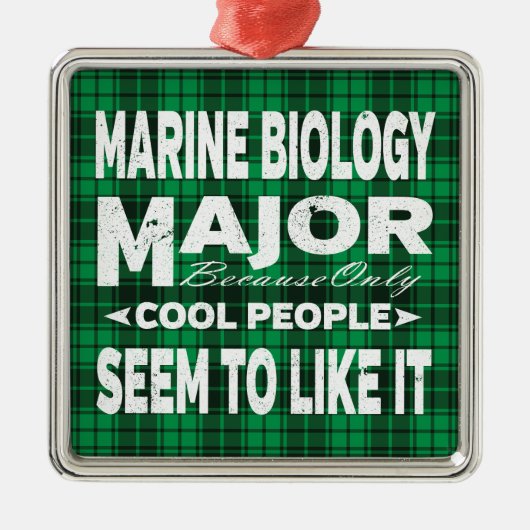 Marine Biology College Major Green Plaid Metalen Ornament (Voorkant)