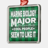 Marine Biology College Major Green Plaid Metalen Ornament (Links)