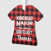 Marine Biology College Major Red Pset Ornament (voorkant)