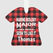 Marine Biology College Major Red Pset Ornament (achterkant)