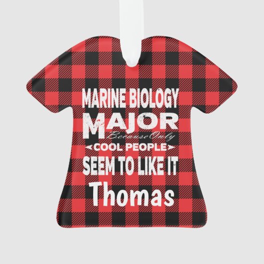 Marine Biology College Major Red Pset Ornament (achterkant)