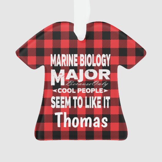 Marine Biology College Major Red Pset Ornament (voorkant)