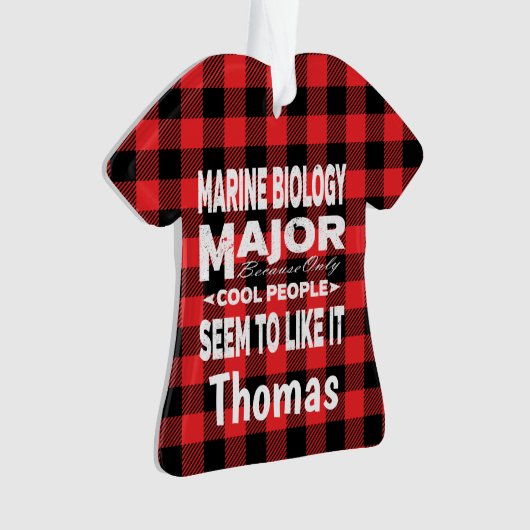 Marine Biology College Major Red Pset Ornament (voorkant)