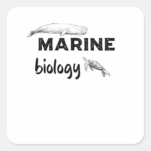 Marine Biology Vierkante Sticker (Voorkant)