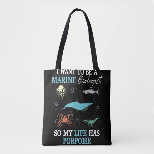 Marine Biology Want To be A Marine Biologist Tote Bag (Voorkant)