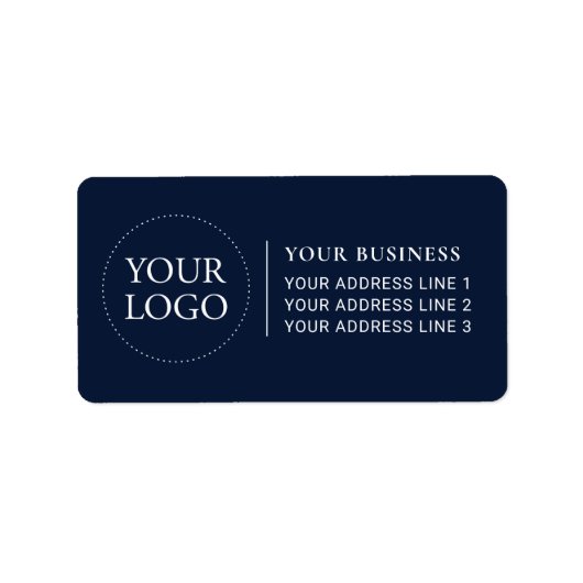 Marine Blauw | Aangepaste zakelijke Logo Etiket (Voorkant)