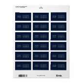 Marine Blauw | Aangepaste zakelijke Logo Etiket (Full Sheet)