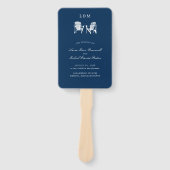 Marine Blauw Adirondack Stoelen Bruiloft Handwaaier (Voorkant)