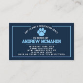 Marine & Blauw Afstuderen Mini Inzetstuk / Vriend  Visitekaartje (Voorkant)