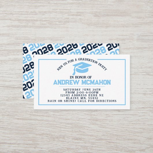 Marine & Blauw Afstuderen Mini Inzetstuk / Vriend  Visitekaartje