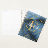 Marine Blauw Agaat Geode Monogram Planner (Display)