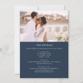 Marine Blauw Alles in één minimalistische foto bru Kaart (Achterkant)