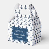 Marine blauw anker aangepaste nautische bruiloft p bedankdoosjes (Achterkant)