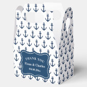 Marine blauw anker aangepaste nautische bruiloft p bedankdoosjes (Geopend)