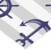 Marine Blauw Anker Boot Wiel Grijs Gestreept Nauti Tafelkleed (Gekanteld)
