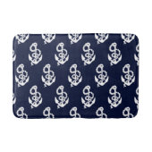 Marine Blauw Anker Nautisch patroon Mat (Voorkant)
