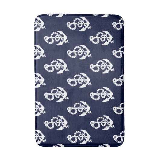Marine Blauw Anker Nautisch patroon Mat (Voorkant Verticaal)