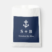 Marine Blauw Anker Nautisch Strand Oceaan Bruiloft Bedankzakje (Voorkant)