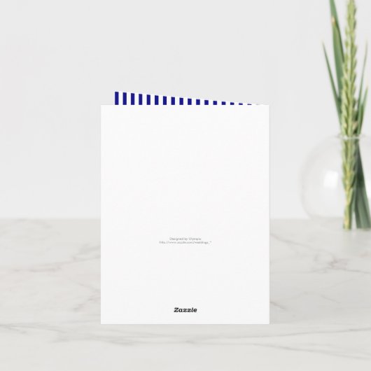 Marine blauw anker nautische bruiloft Dank u Bedankkaart (Achterkant)