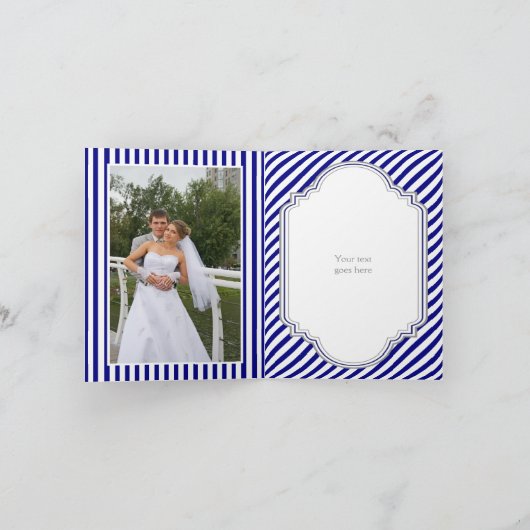 Marine blauw anker nautische bruiloft Dank u Bedankkaart (Binnen)