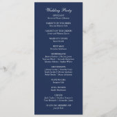 Marine Blauw Anker Nautische Elegante Moderne Huwe Programmakaart (Achterkant)