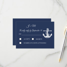 Marine Blauw Anker Nautische Elegante Zomer RSVP