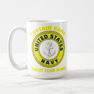 Marine blauw Anker nautische kapitein zeilen zomer Koffiemok