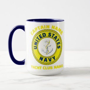 Marine blauw Anker nautische kapitein zeilen zomer Mok