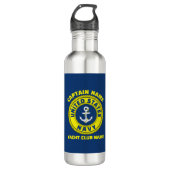 Marine blauw Anker nautische kapitein zeilen zomer Waterfles (Voorkant)