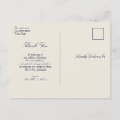 Marine Blauw Barok bruiloft Dank u Briefkaart (Achterkant)