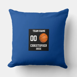 Marine Blauw Basketbal Moderne Fotocollage Kussen