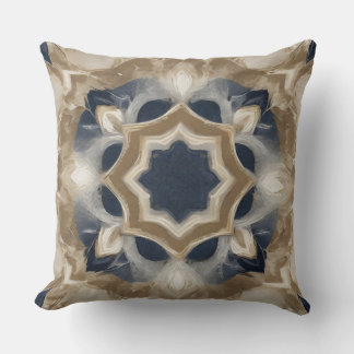 Marine Blauw Beige Boerderij Print Kussen