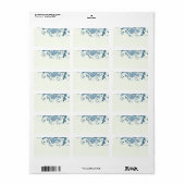 Marine Blauw Bloemen Bruiloft Blank Adresetiketten Etiket (Full Sheet)