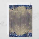 Marine Blauw Bloemen Mason Jar Rustieke Bruiloft Kaart (Achterkant)