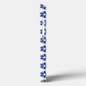 Marine Blauw Bloemen Mozaïek Case-Mate iPhone Case (Achterkant / Links)