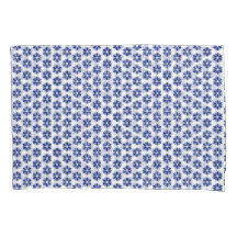 Marine Blauw Bloemen Mozaïek