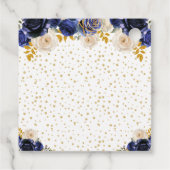 Marine Blauw Bloemen Prinses Quinceañera Bedankjes Labels (Achterkant)