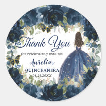 Marine Blauw Bloemen Prinses Vlinders Favor