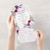 Marine Blauw Bloemen Recept Bruids Douche Uitnodig All In One Uitnodiging (Afscheurbaar)