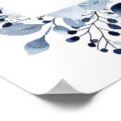 Marine Blauw Botanische Heilige Communie Welkomstb Poster (Hoek)