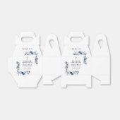 Marine Blauw Botanische Moderne Heilige Communie Bedankdoosjes (Uitgevouwen)