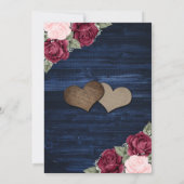 Marine Blauw Bourgondië Blush Goud Glitter Bruilof Save The Date (Achterkant)