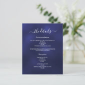 Marine blauw bruiloft programma details (Staand voorkant)