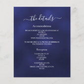 Marine blauw bruiloft programma details QR (Voorkant)