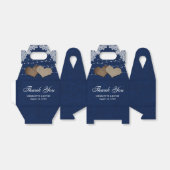 Marine Blauw Burlap Kant String Lights Bruiloft Bedankdoosjes (Uitgevouwen)