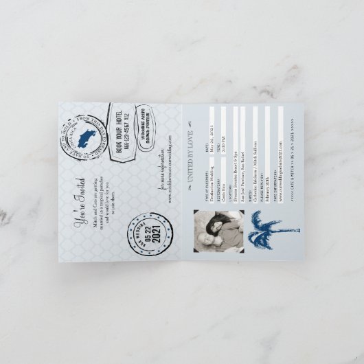 Marine Blauw Costa Rica Paspoort Huwelijk (Binnen)